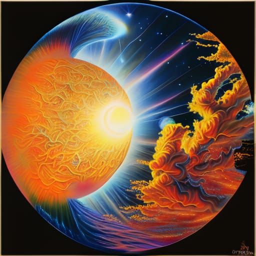 Magnificent Space Sun with Intricate Vortex