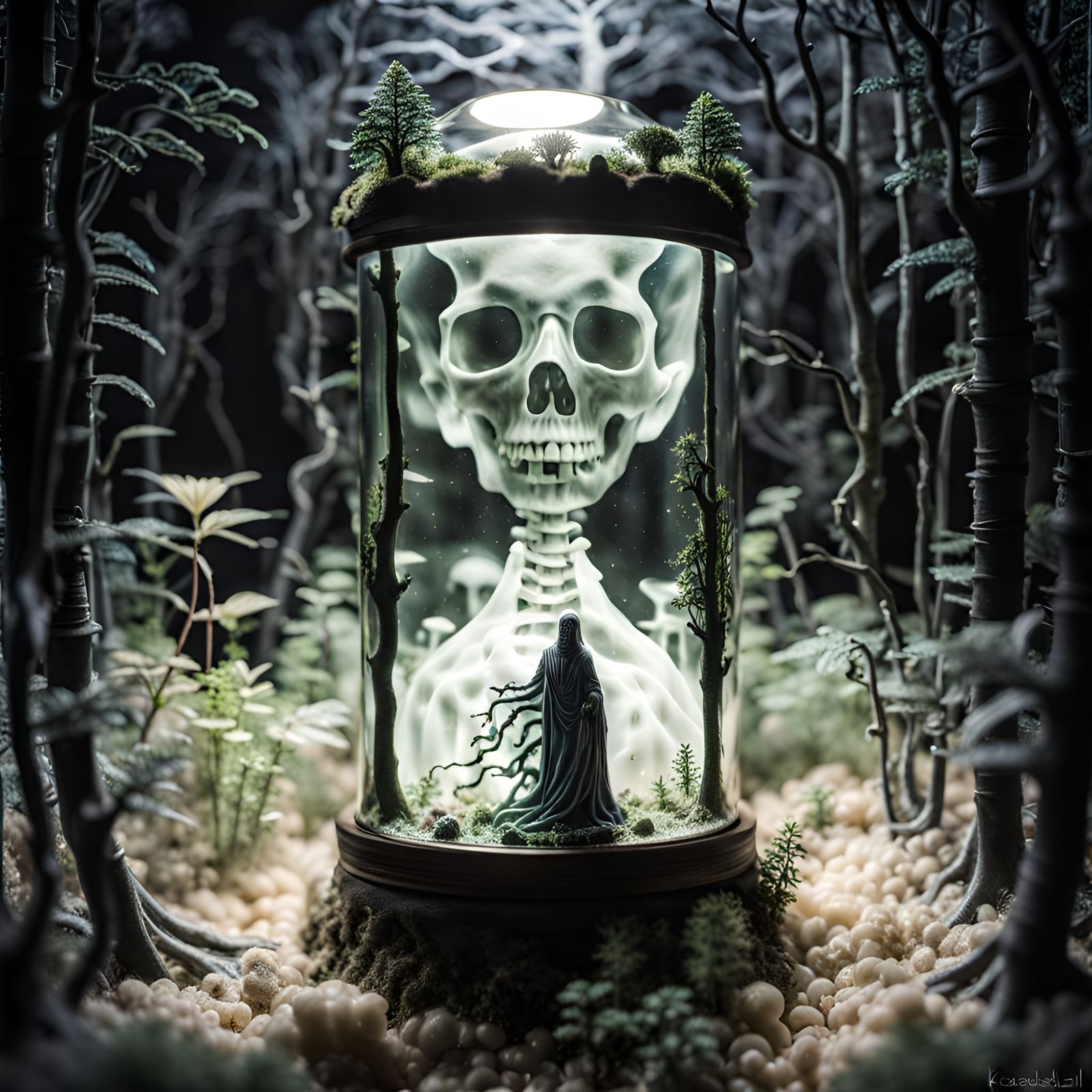 Macabre Body Horror in Japanese Watercolor Style