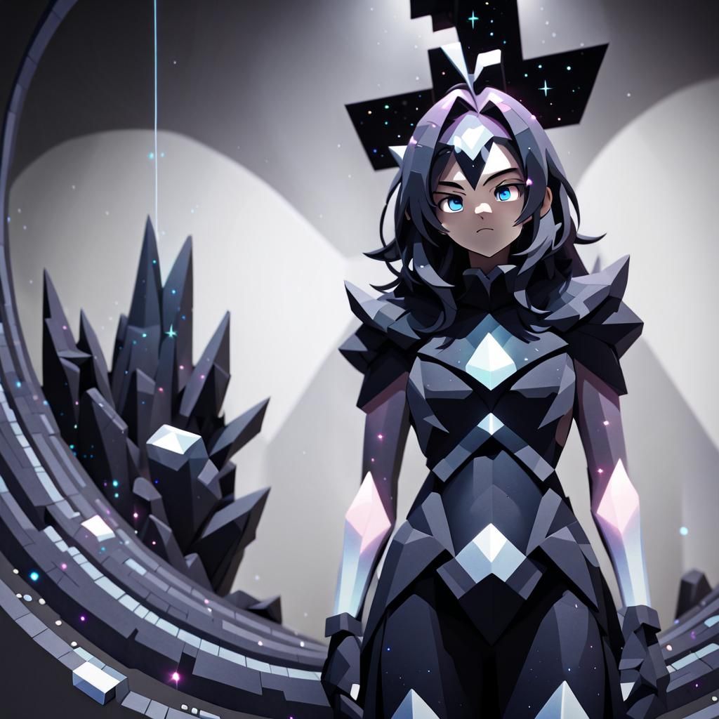 pixel art LightWave 3D cosmic dark academia anime geometric ...