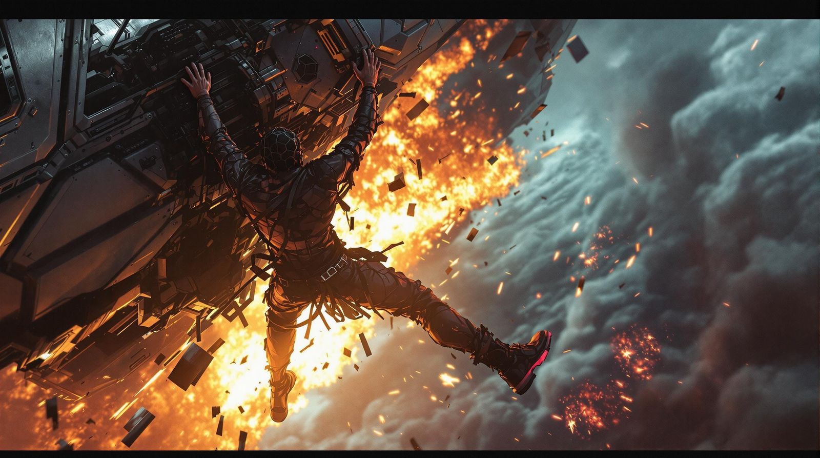 Dark Angel Rocket Launch in Industrial Sci-Fi Style