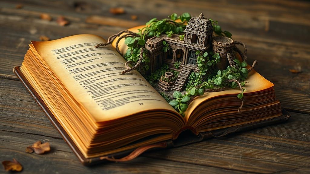 Ancient Tomes Unleash Hidden Worlds in Vibrant, Surreal Bloo...