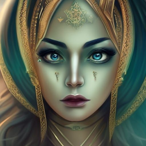 Nomad Queen with Ancient Army: Detailed Fantasy Art