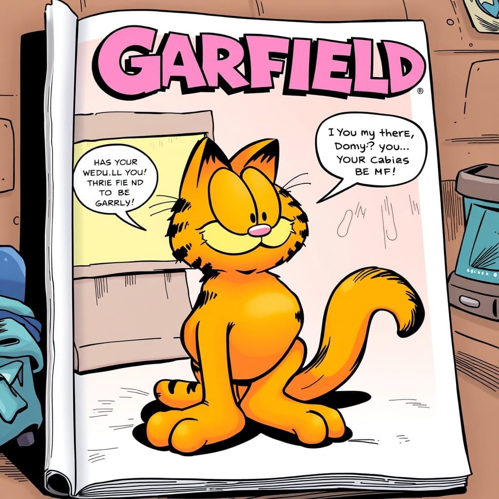 Garfield Comic Strip in Classic Comic Book Style