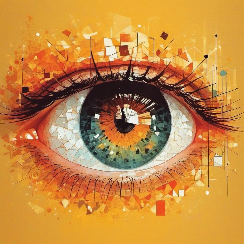 Geometric Crystal Eye in Double Exposure Style