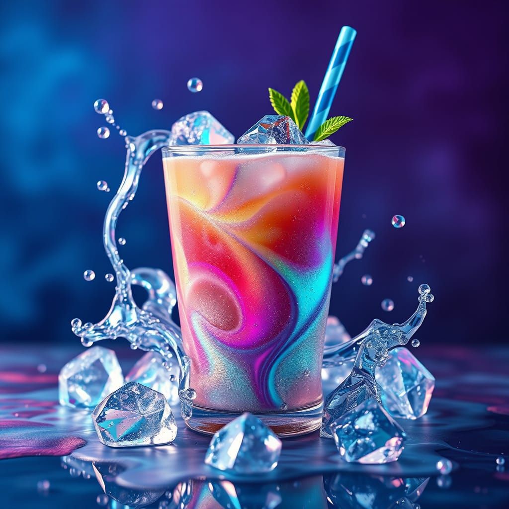 Iridescent Smoothie in Dreamlike, Otherworldly Splendor