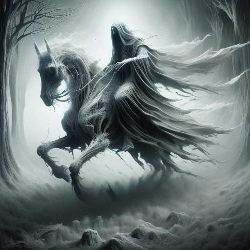 Eerie Ghost Ship Figurehead in Dark Fantasy Illustration