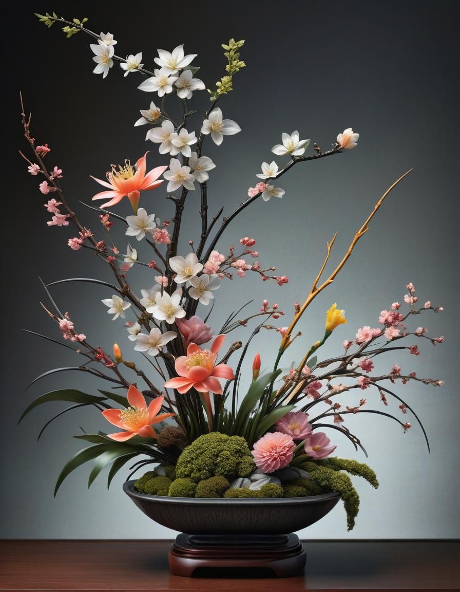 Japanese Spring Flower Ikebana, ArtStation Photo