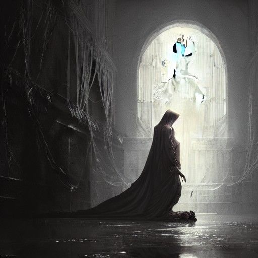 Ethereal Anime Spider Nun in Hyperdetailed 3D