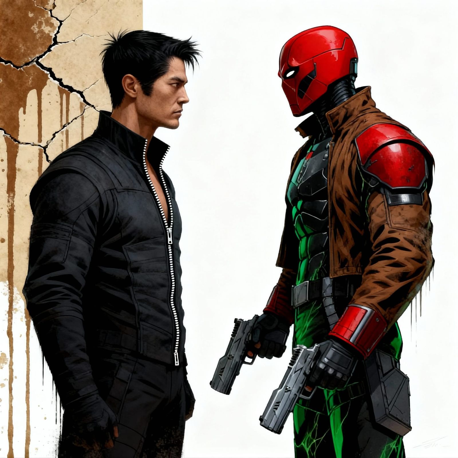 Two Men Confront Each Other in Dramatic Scene