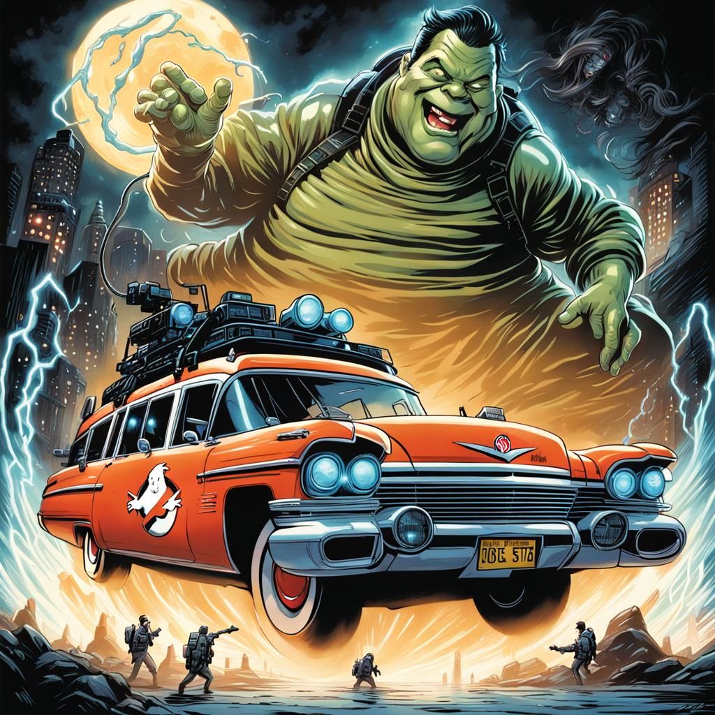 Ghostbusters in Comic Book Art Style
