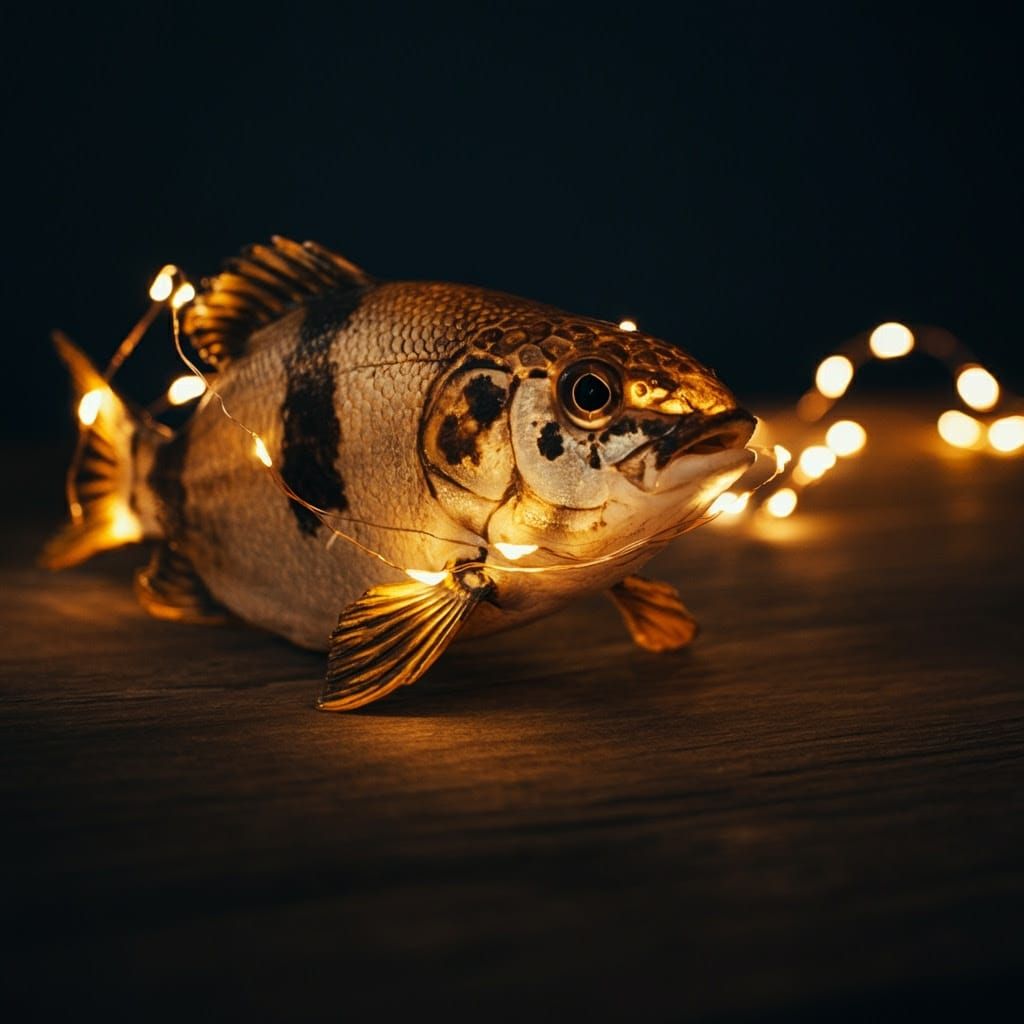 Celestial Fish Under Twinkling Fairy Lights