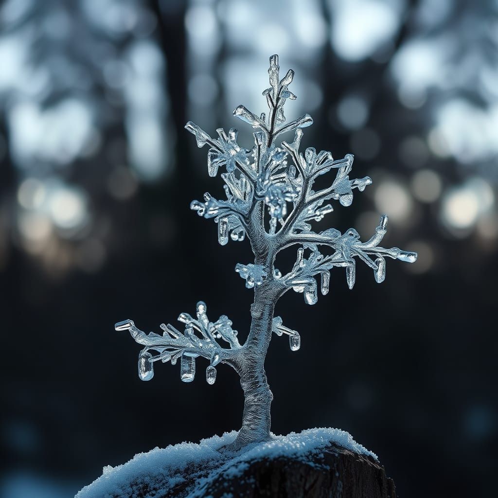 Ethereal Ice Sculpture in Morning Light