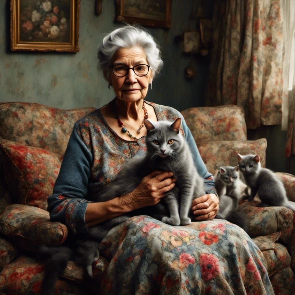 A Cute Old Cat Lady