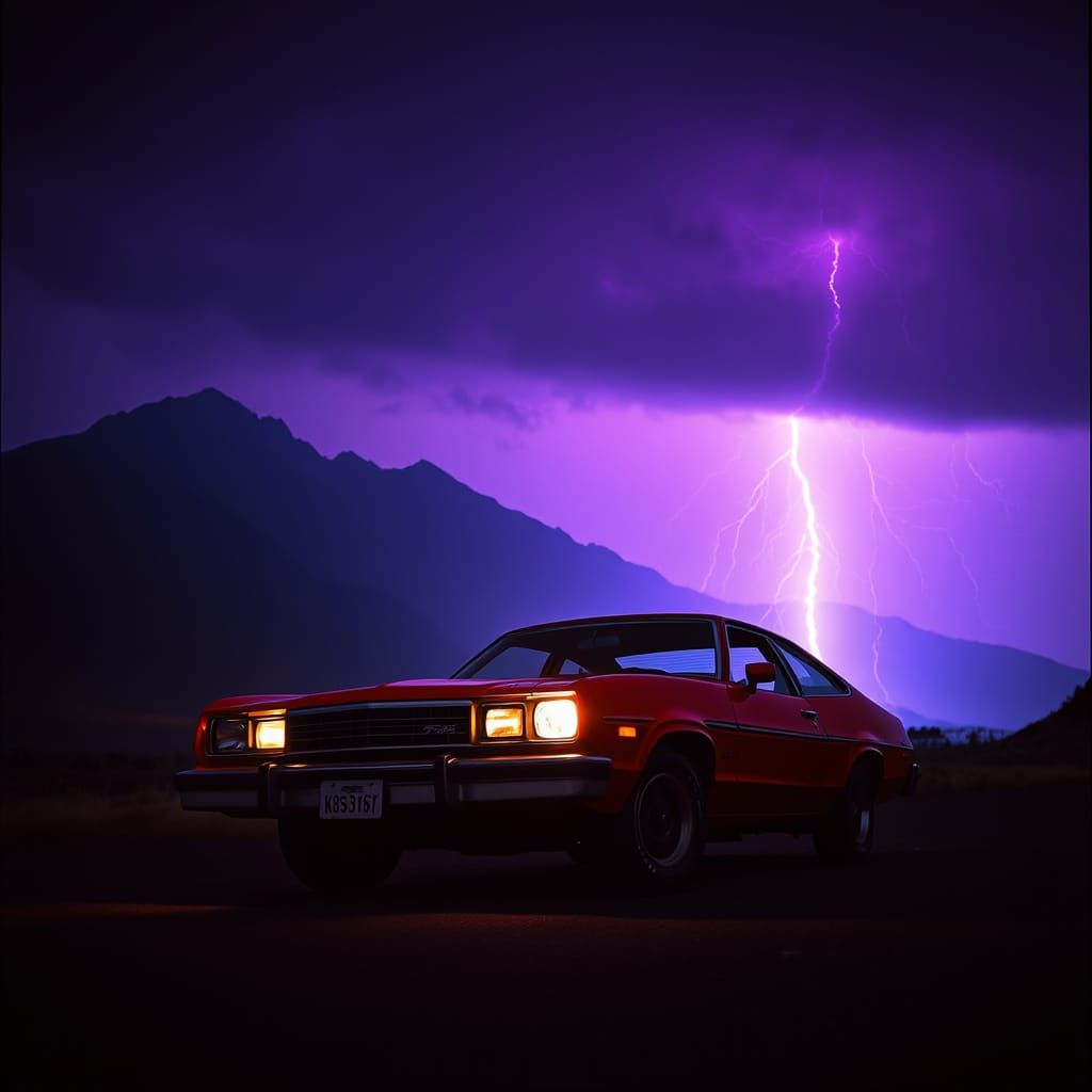 Majestic Ford Pinto in Dramatic Mountain Landscape