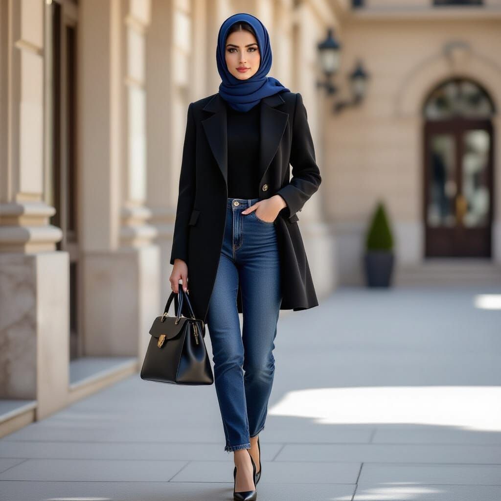 Elegant Young Woman in Modern Iranian Fashion