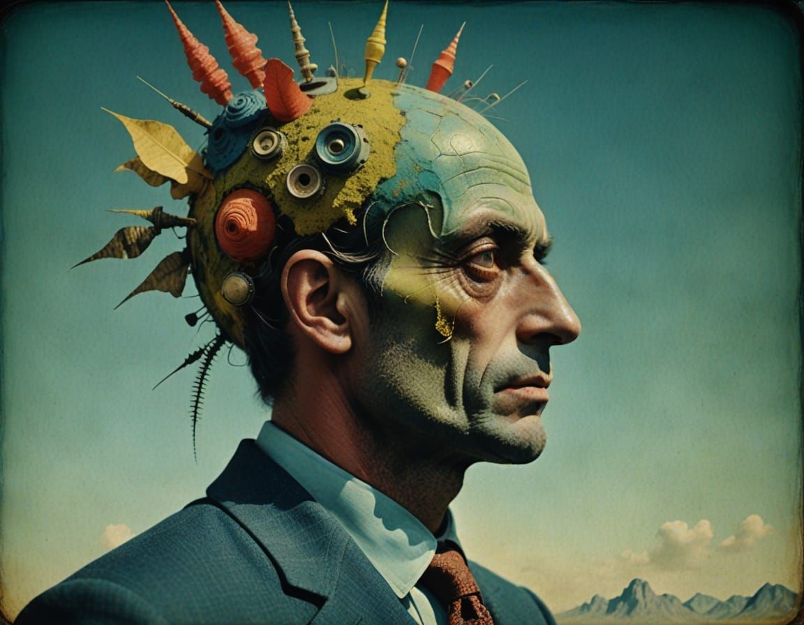 Surreal Fashion Portrait in a Dreamlike, Technicolor Aesthet...