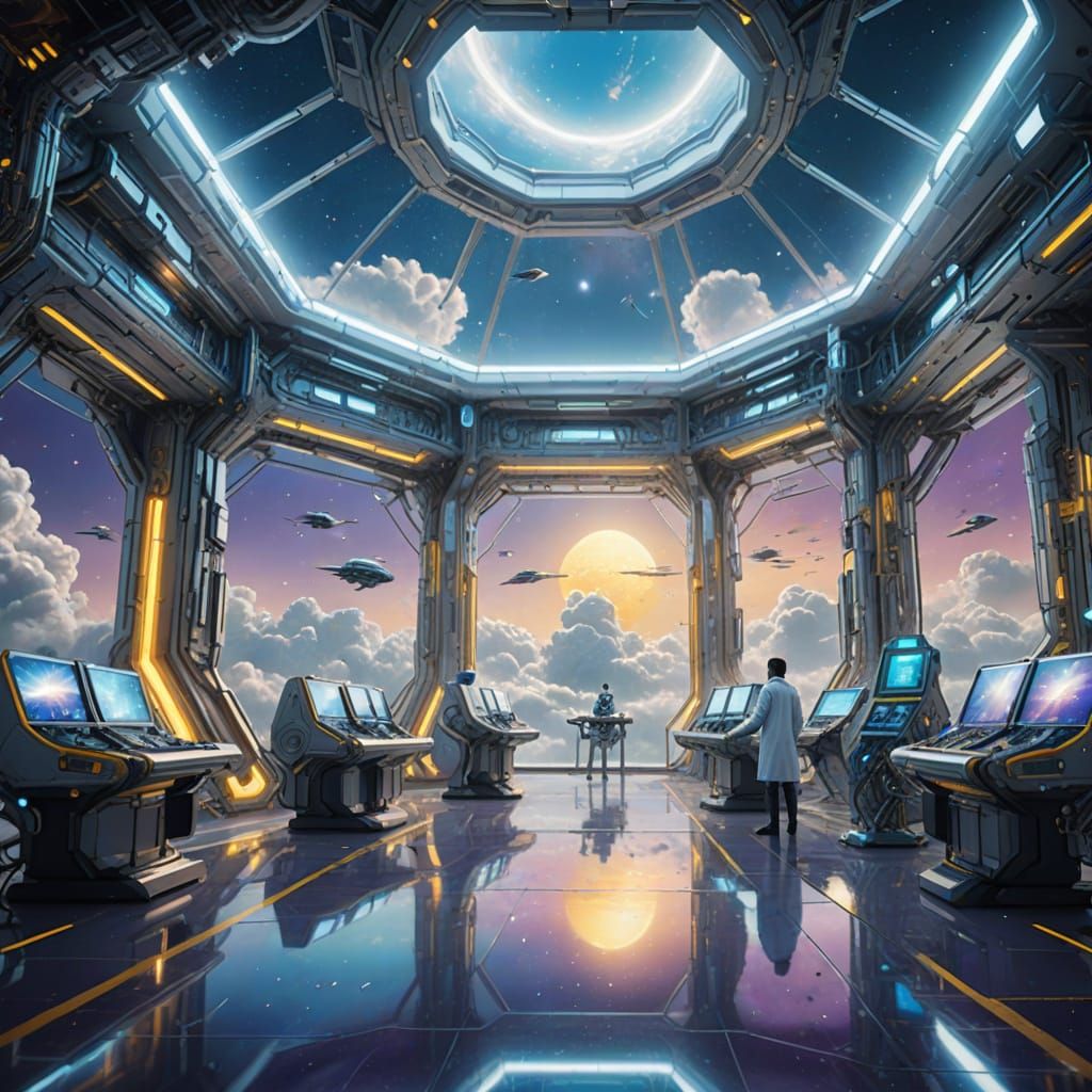 Sleek Scientists in Futuristic Lab