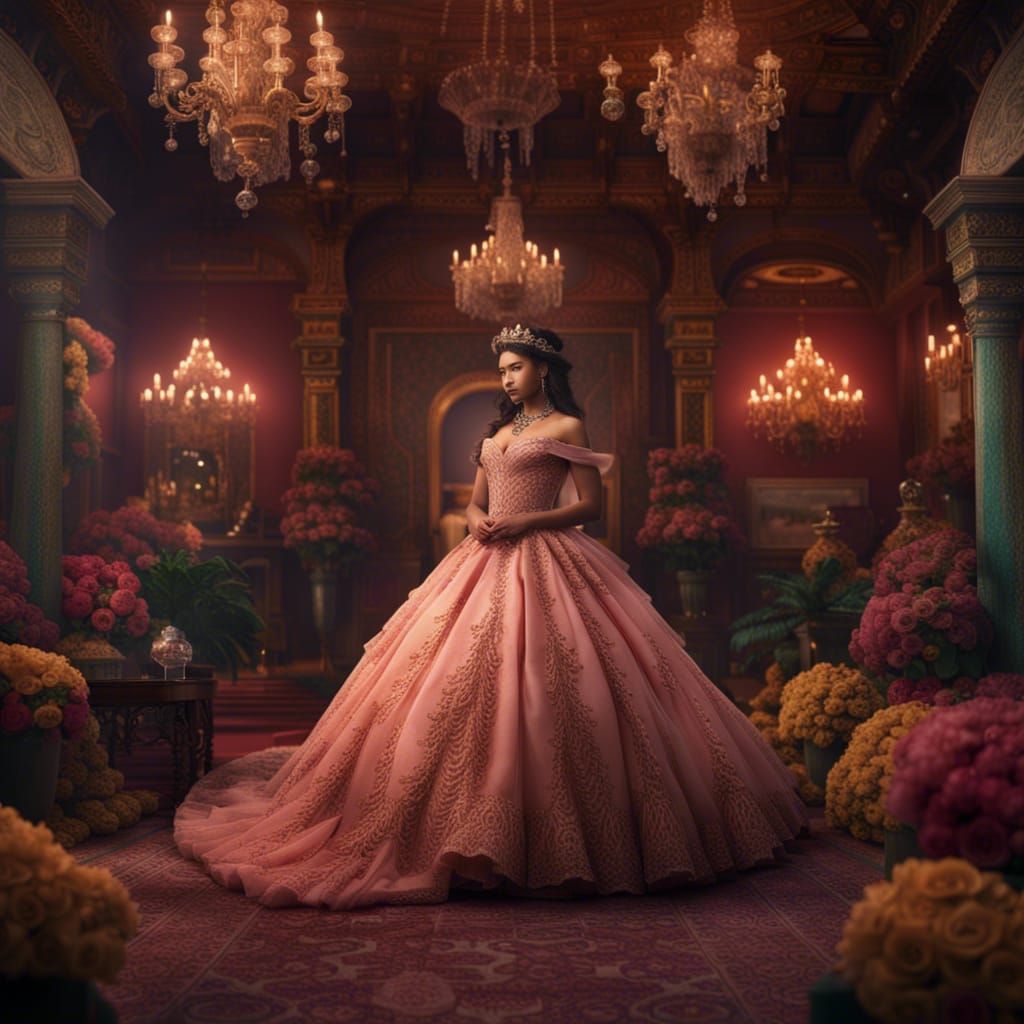 Epic Quinceanera: Traditional Celebration in Digital Paintin...