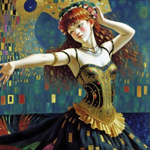 Luminous Dancer in Maximalist Style