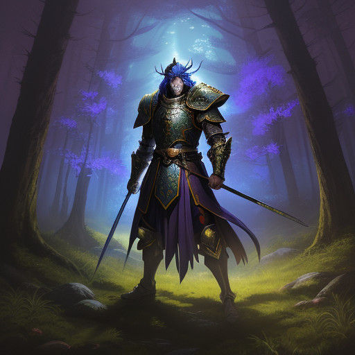 Warrior of the Mystic Forest in Vibrant Anime Style