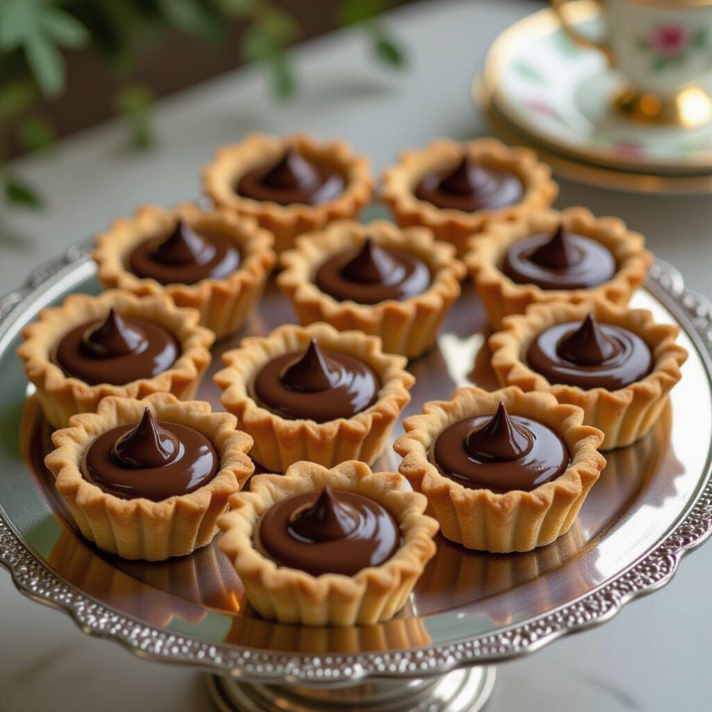 Miniature Chocolate Tartlets in Whimsical Style