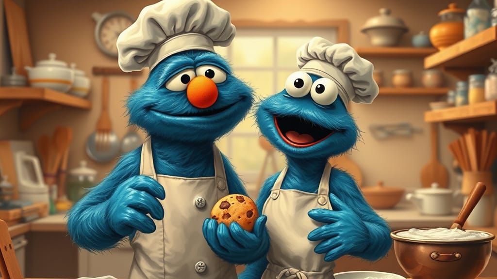 Cozy Domestic Bliss: Cookie Monster's Kitchen Delights