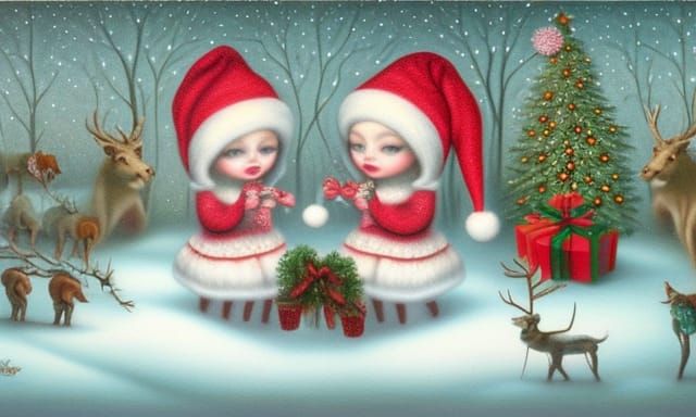 Surreal Christmas Winter Wonderland Art