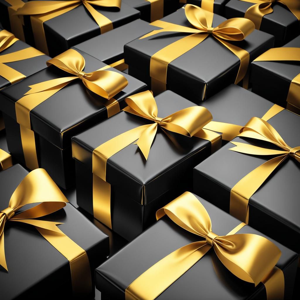 Elegant Black and Gold Gift Boxes