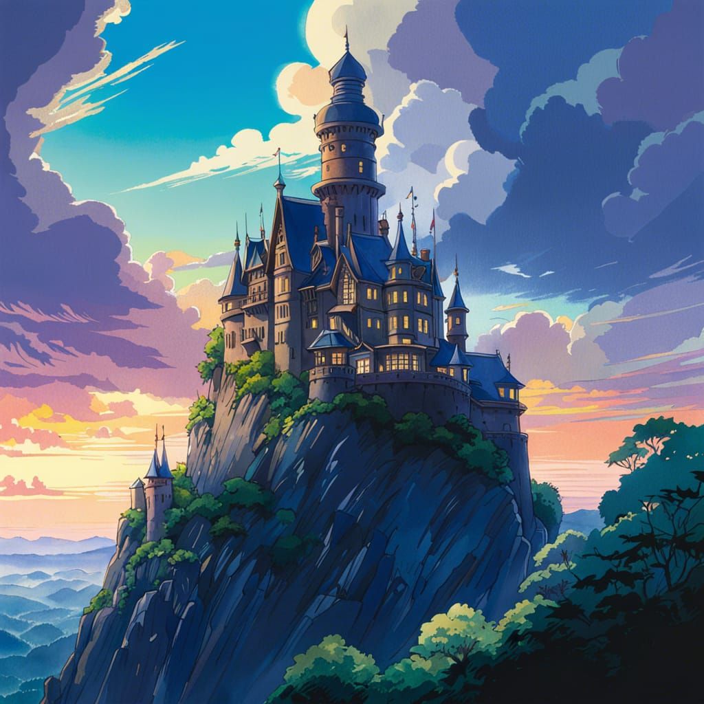 Top Hat Castle in Anime Key Visual Style