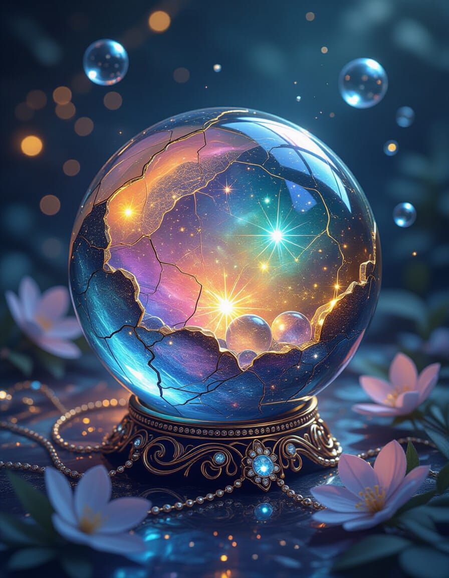 Labradorite Sphere with Ethereal Lights and Jewelry