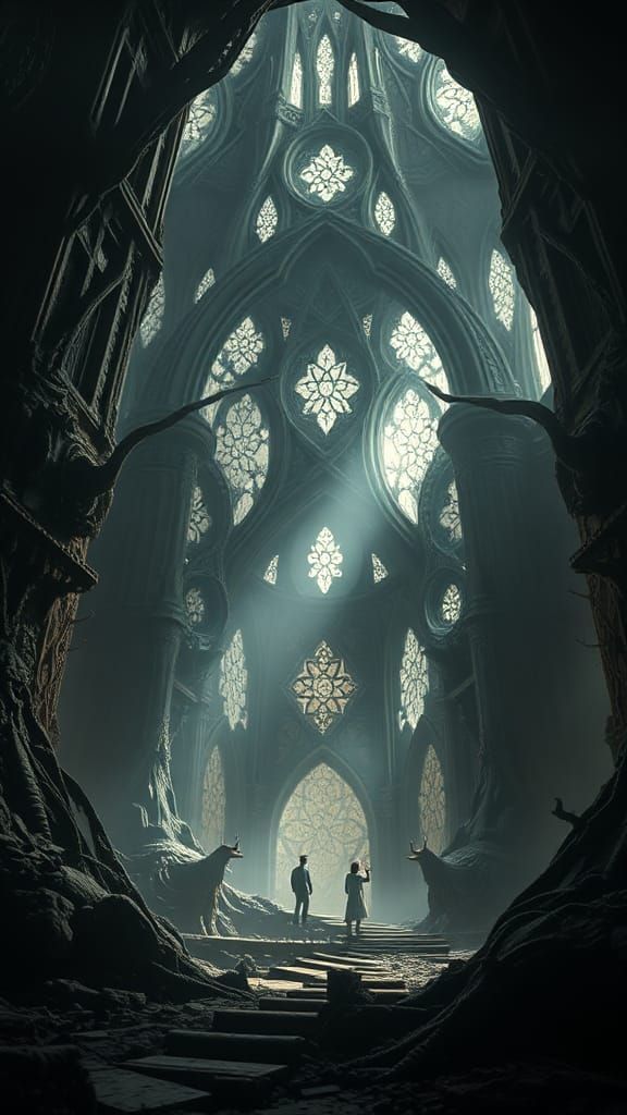 Lovecraftian Ruins in Raw Light: Digital Masterpiece