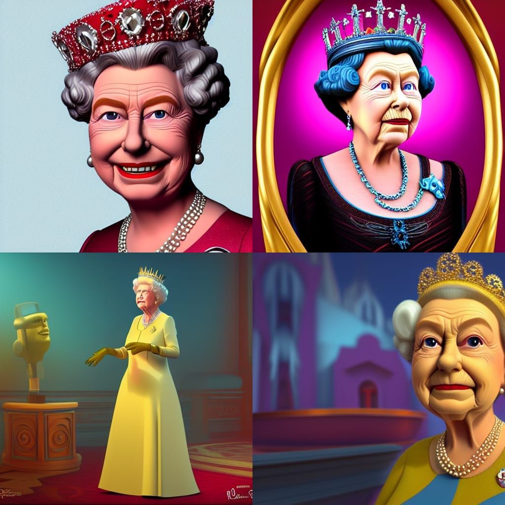 Queen Elizabeth as 3D Animated Character