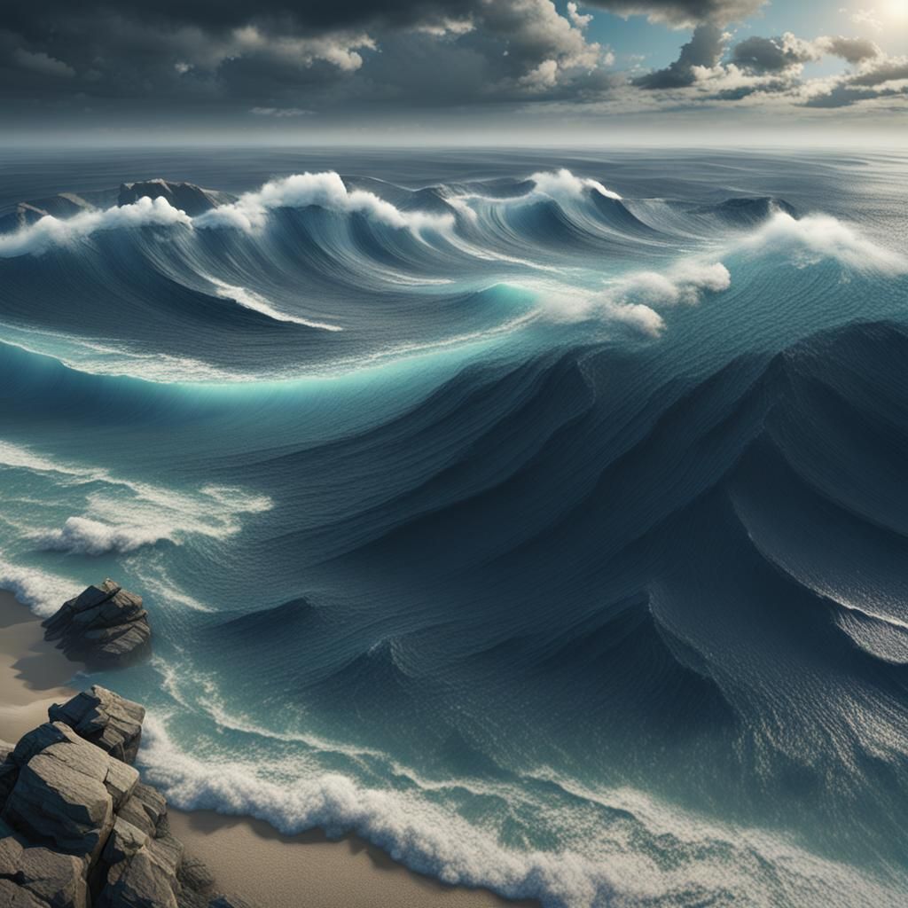 Surreal Ocean Twisting: A Detailed Matte Painting