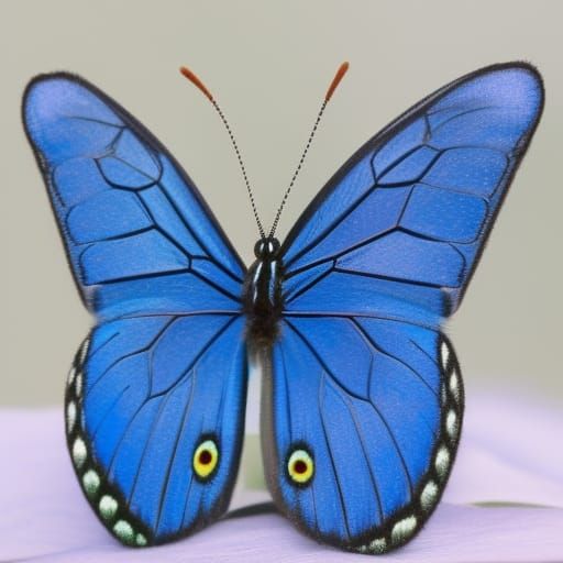 Gorgeous Blue Butterfly in Flight