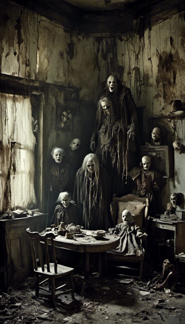 Eerie Circus Advertisement in Midwestern Home