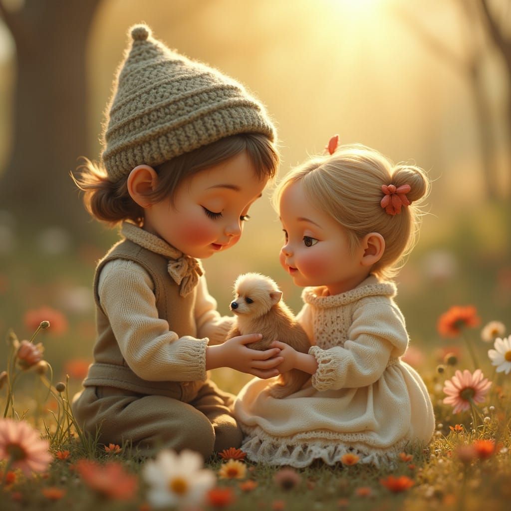 Delicate Whimsy: Tiny Humans and Teacup Dogs