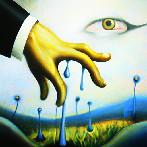 Surreal Magic: Melting Oil Canvas in Dali Style