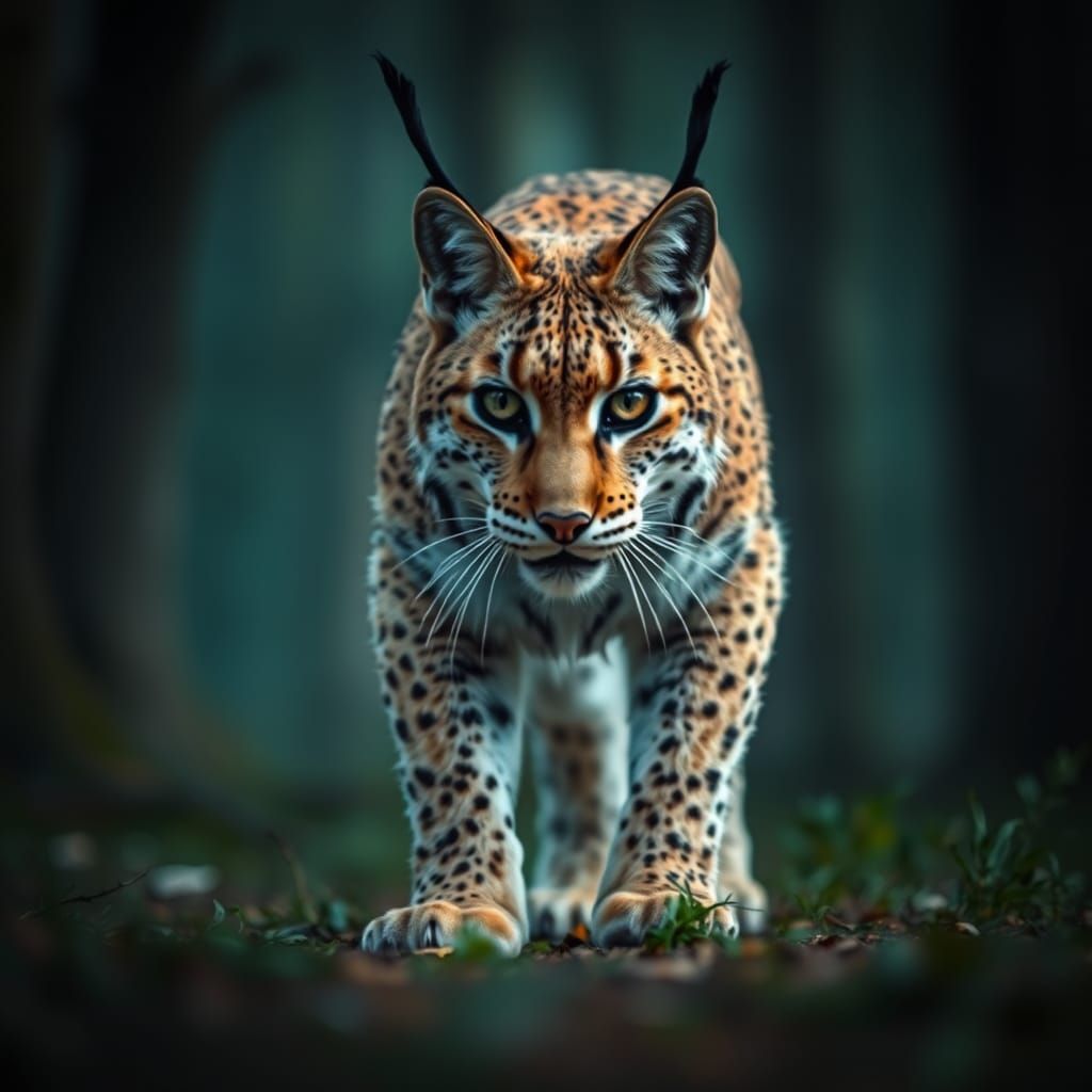Stealthy Lynx in Forest: Wildlife Photography