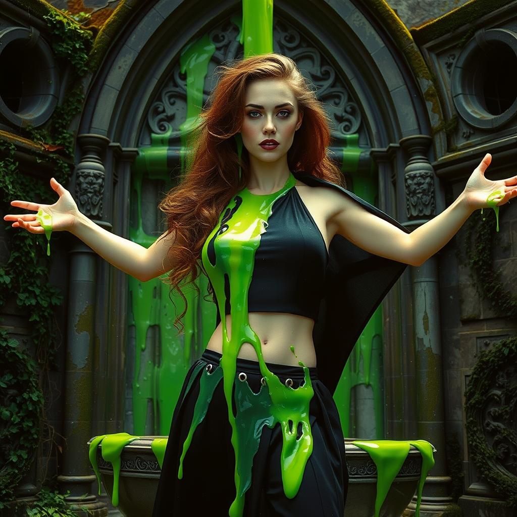 Irish Woman in Electric Green Slime, Syd Mead Style