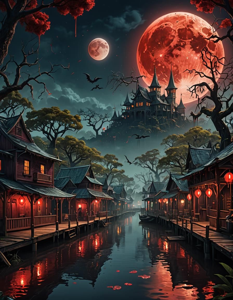 Louisiana Bayou Blood Moon Festival Poster