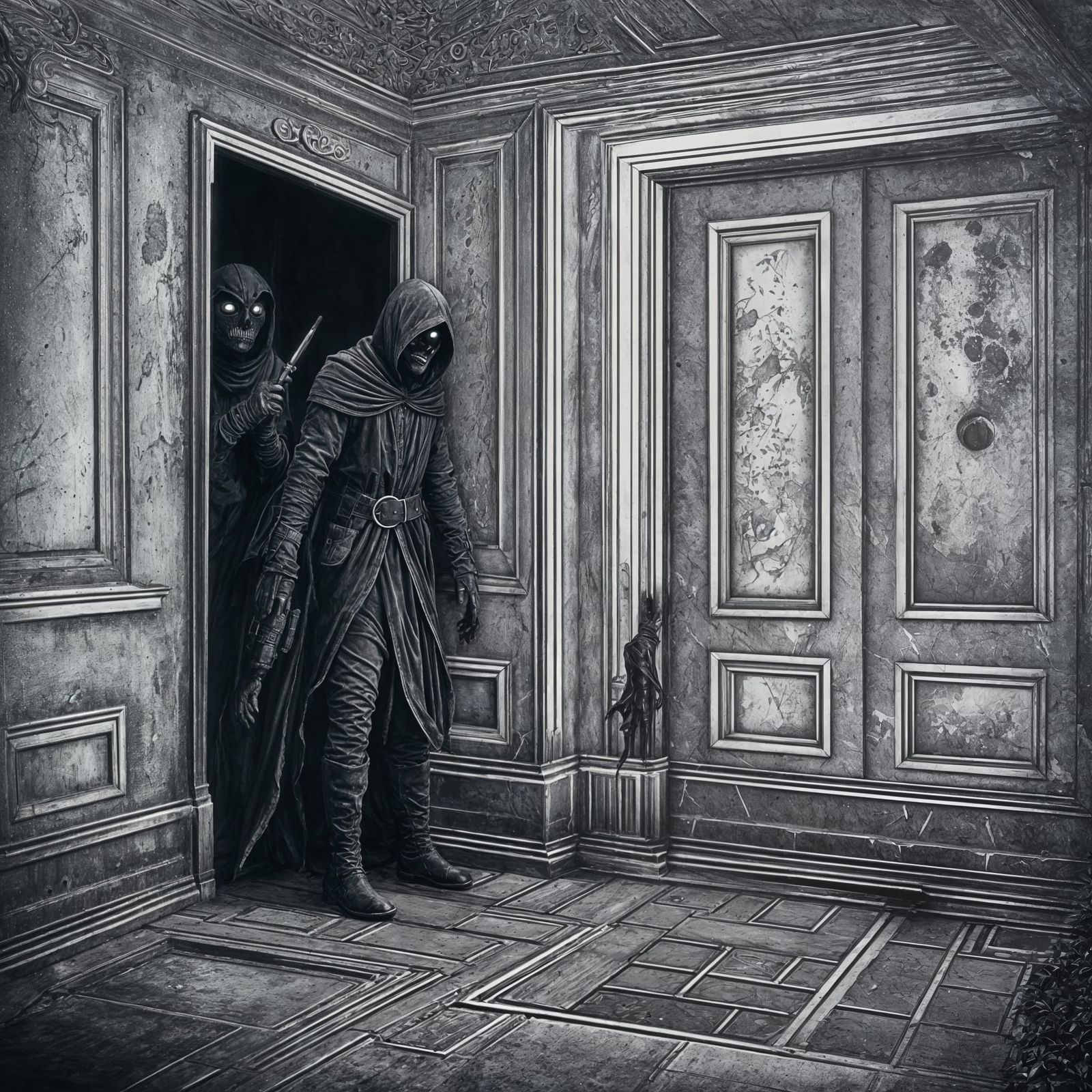 Eerie Entity Lurking in Shadowy Corner