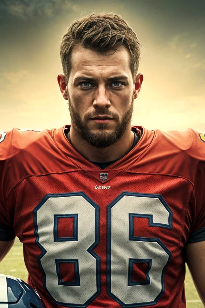 Championship Quarterback Portrait in Hyper Realistic Style