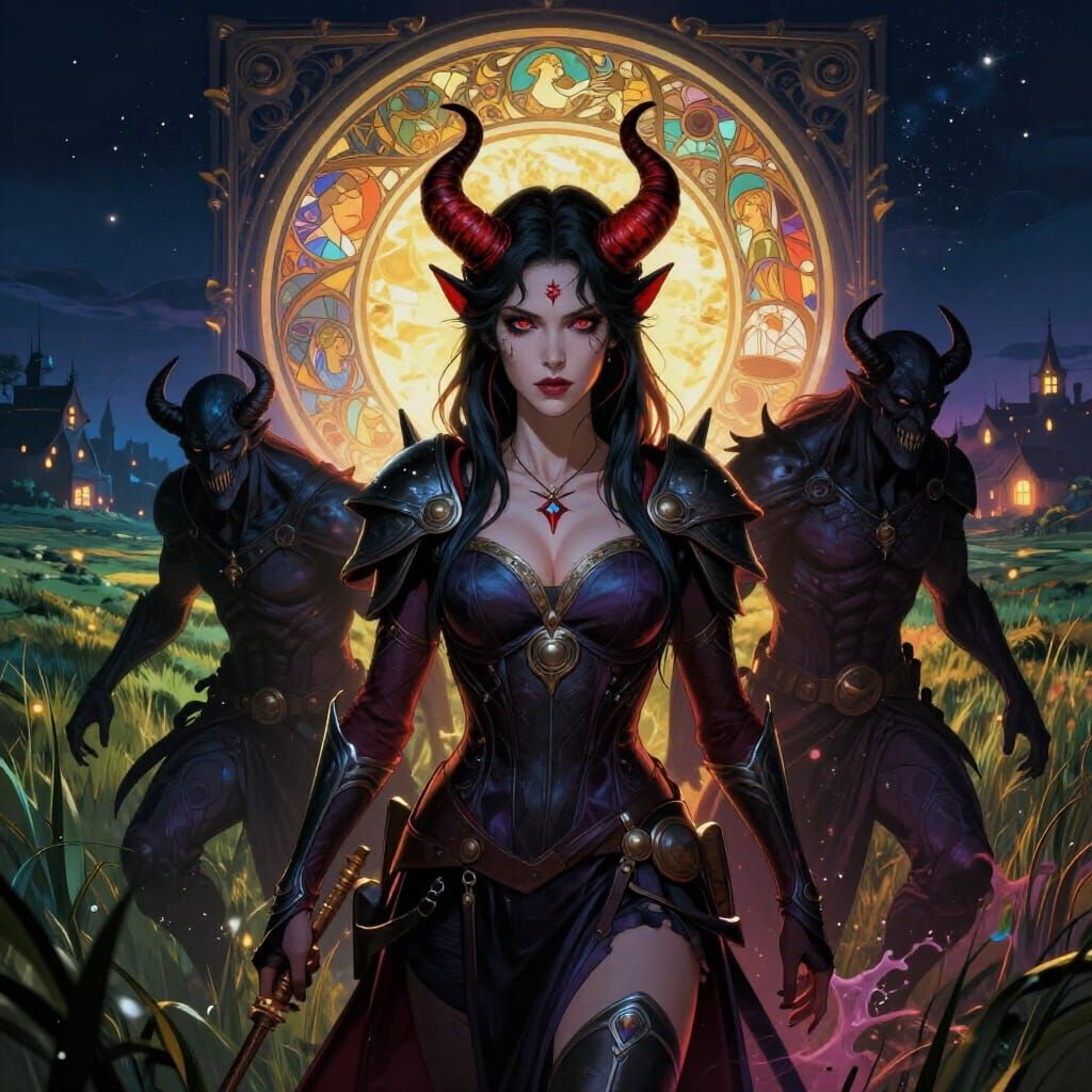 Demonic Commander Emerges From Portal Into Farmland