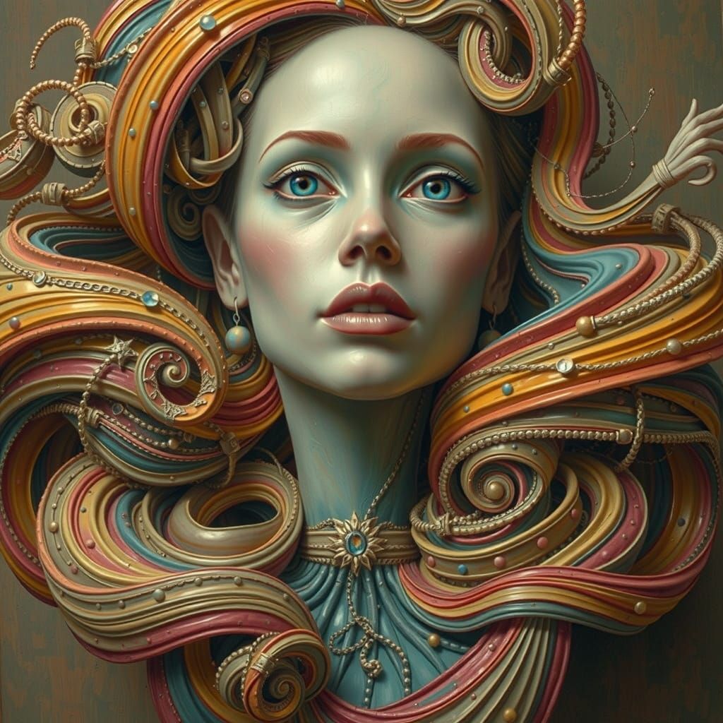 Expressive Sculpture of Reflected Glory in Hyperrealism