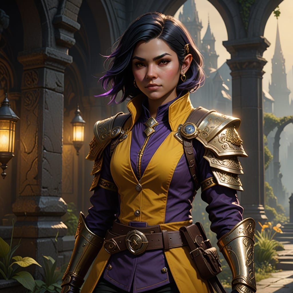 Female Gnome Fighter in Dark Fantasy Style