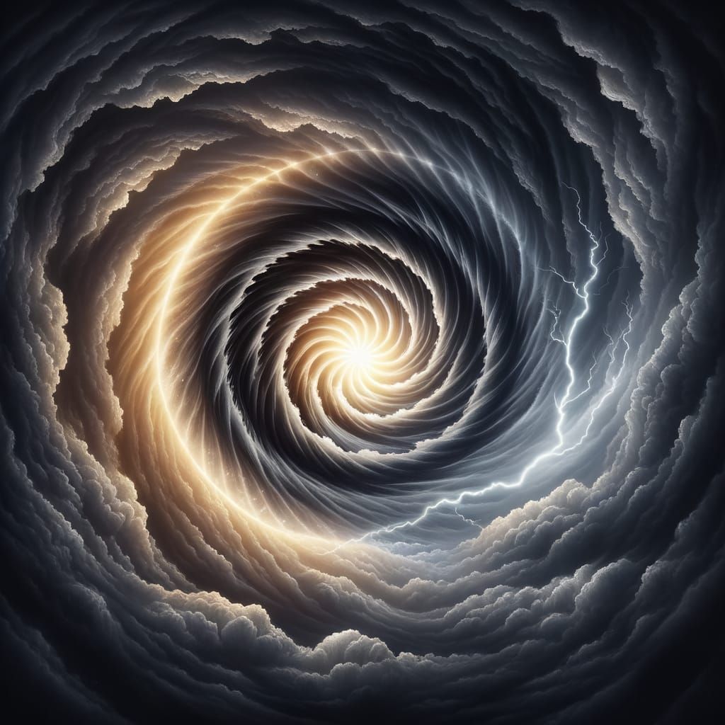 Dramatic Light Source Amidst Dark Storm