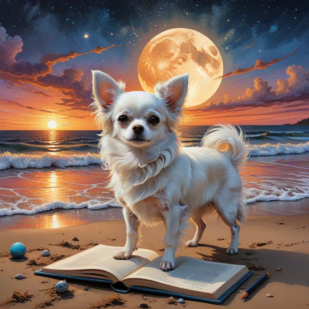 Surreal Sunset Beach Scene with Grunge-Inspired Elegance