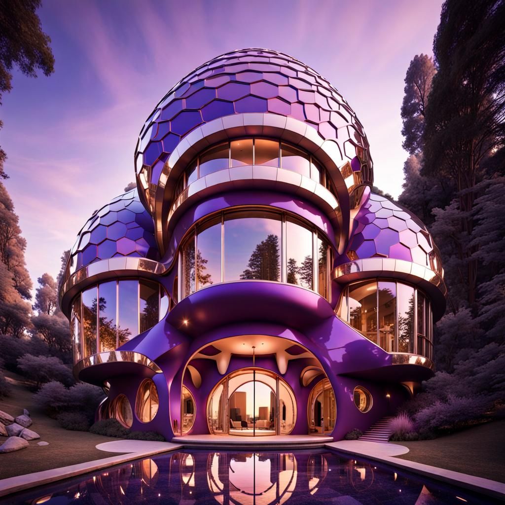 Futuristic Cyberpunk Mansion in Space Cosmos Valley