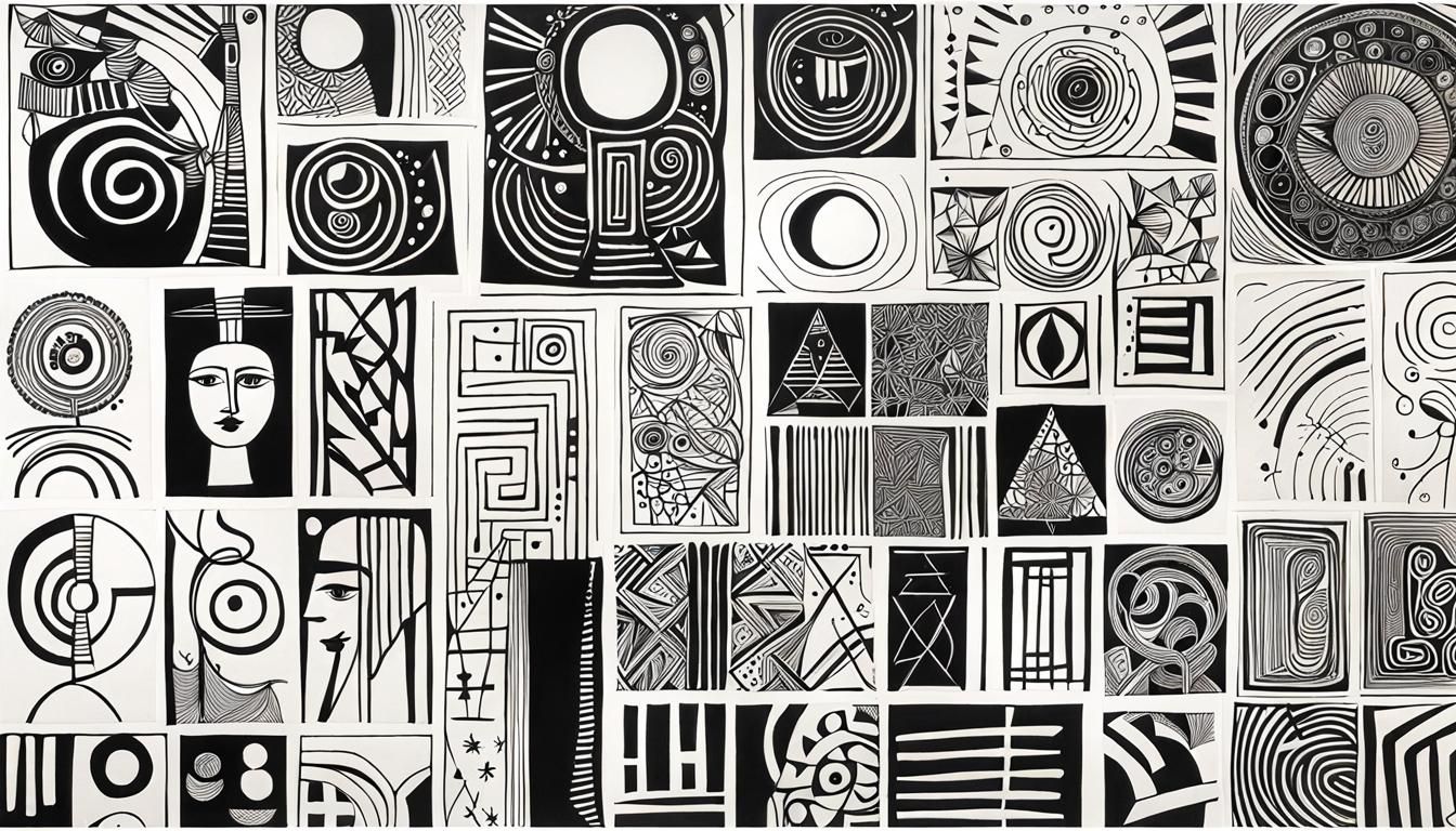 Abstract Line Art Inspired by Picasso and Basquiat