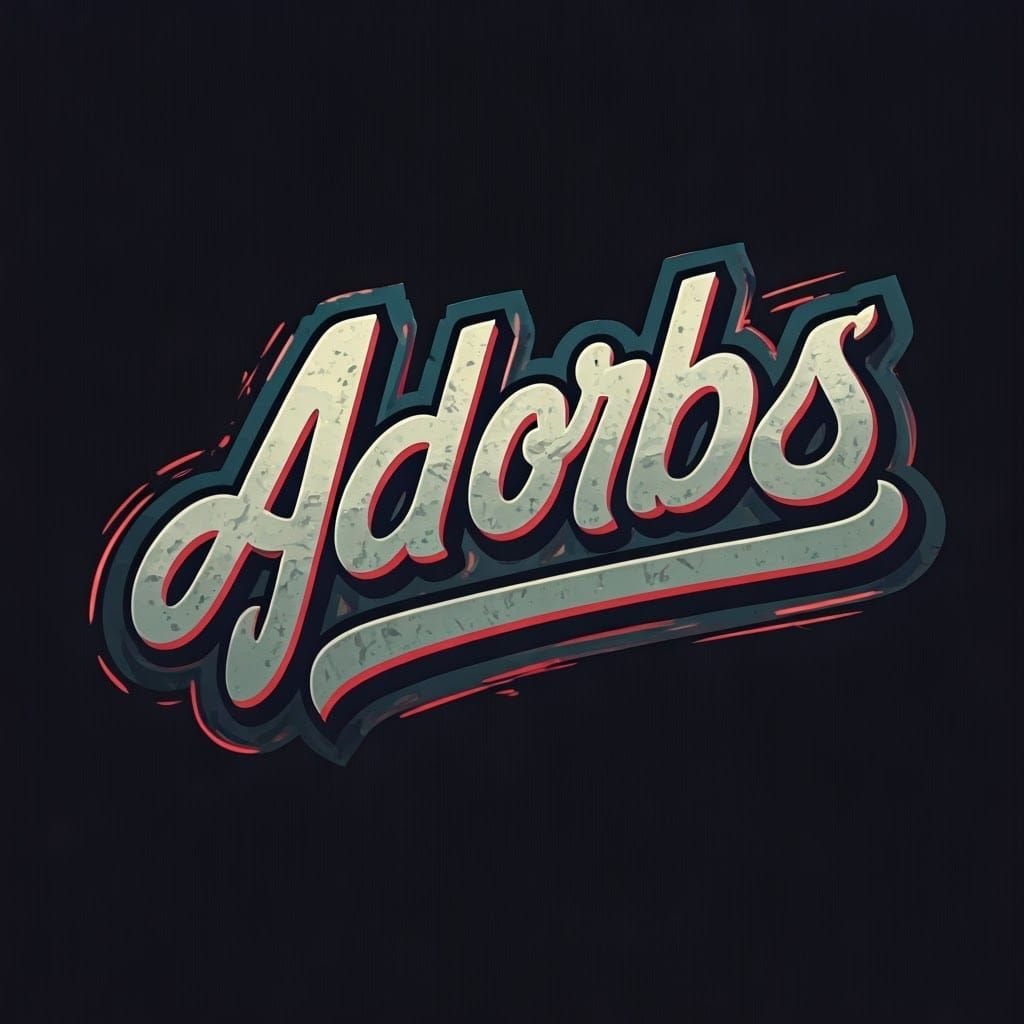 A gritty, urban logo with text that says, 'Adorbs" for a GTA RP server, inspired by the styles of street artists like Ba...